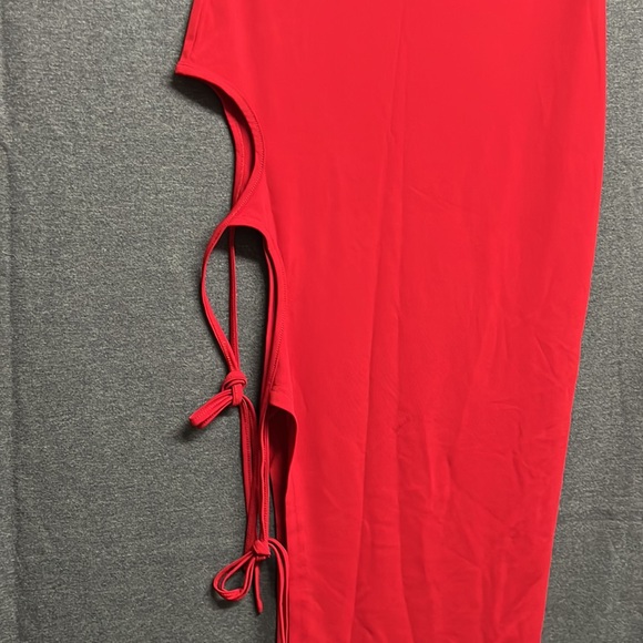 NEW SHEIN SXY Solid Tie Side Pencil Skirt, Red  - Size M - Picture 7 of 10